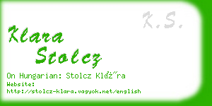 klara stolcz business card